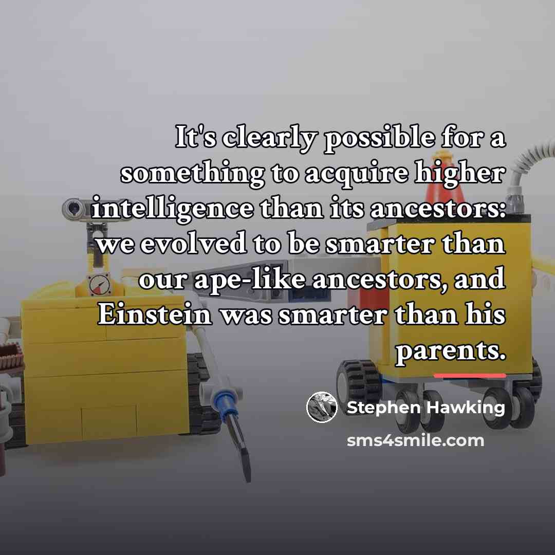 “It's clearly possible for a something to acquire higher intelligence…” quote by Stephen Hawking