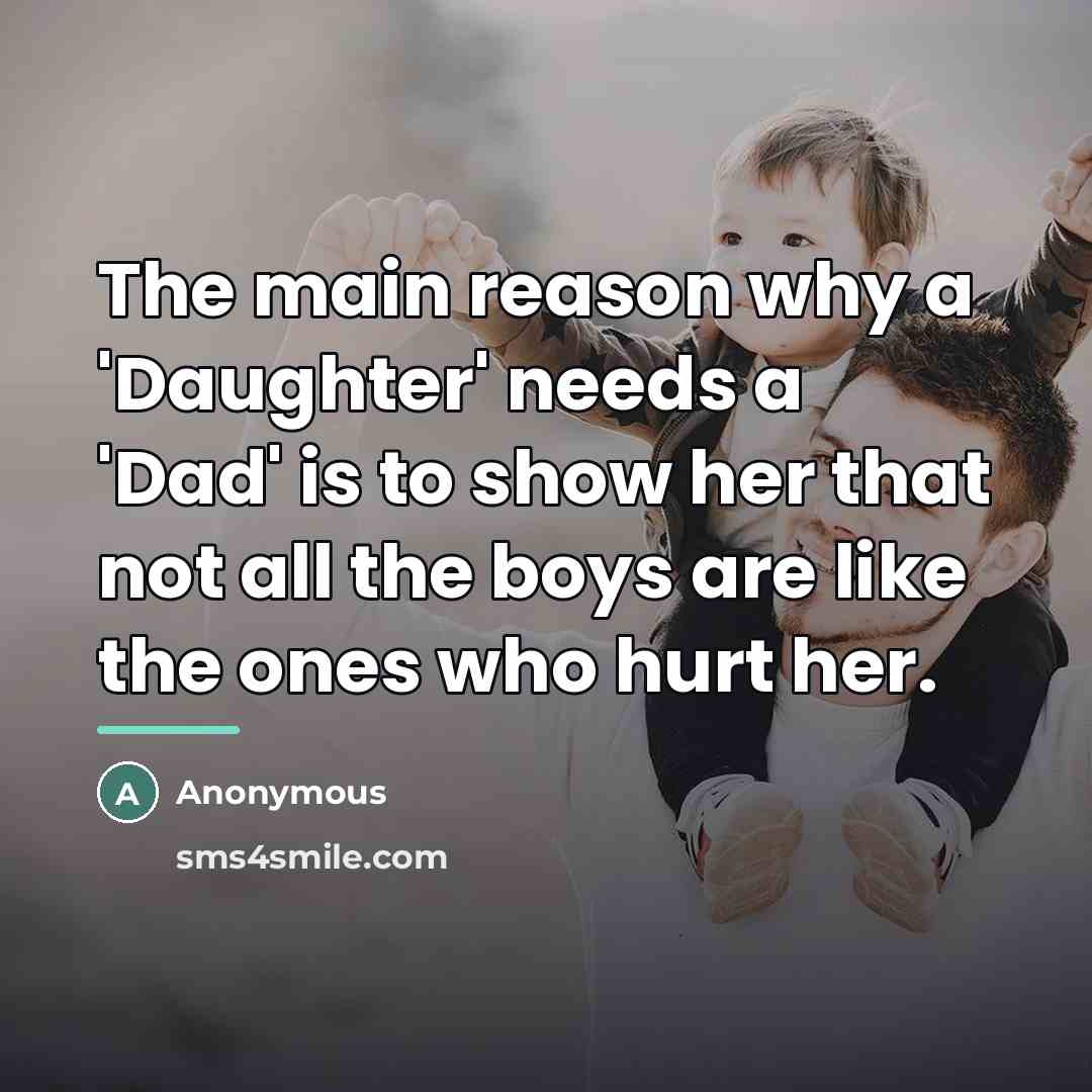 “The main reason why a 'Daughter' needs a 'Dad' is…” quote by Anonymous