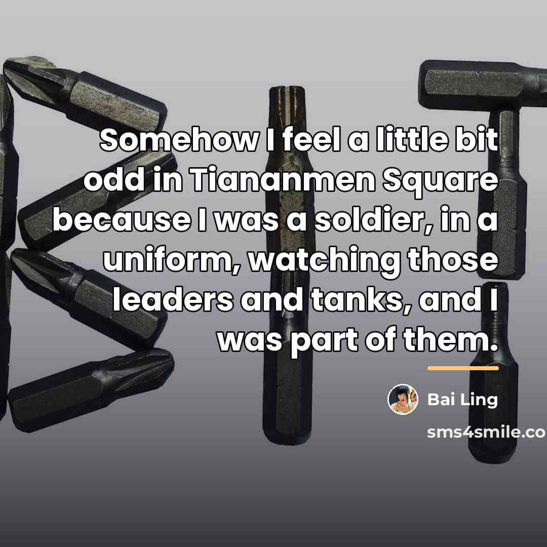 “Somehow I feel a little bit odd in Tiananmen Square…” quote by Bai Ling