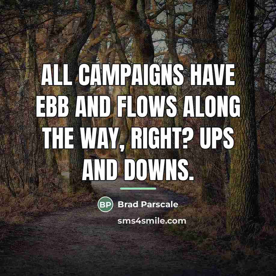 “All campaigns have ebb and flows along the way, right?…” quote by Brad Parscale
