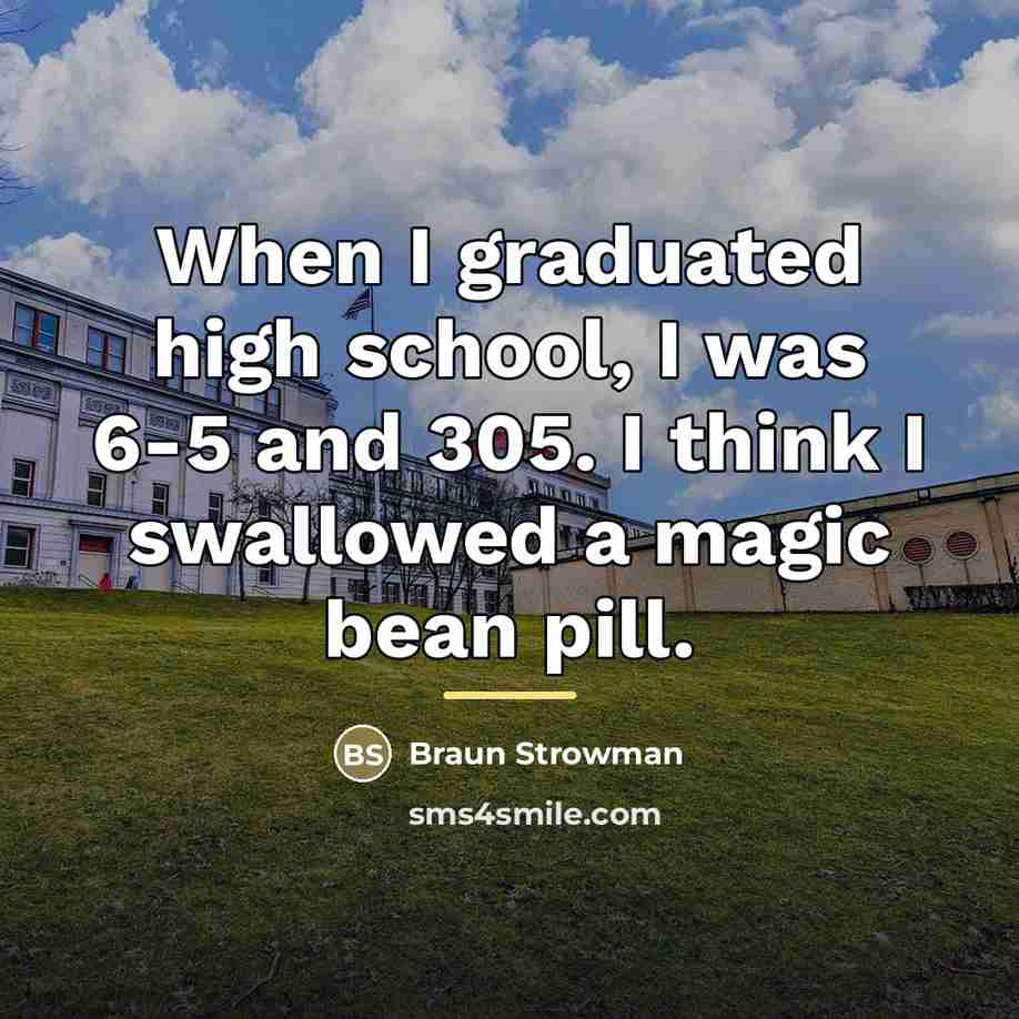 “When I graduated high school, I was 6-5 and 305.…” quote by Braun Strowman
