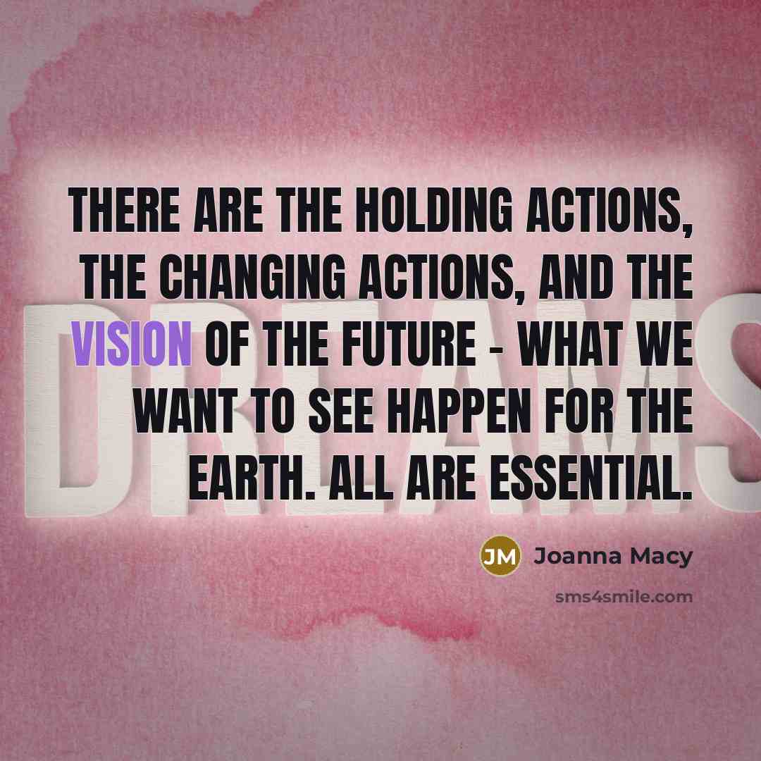 “There are the holding actions, the changing actions, and the…” quote by Joanna Macy