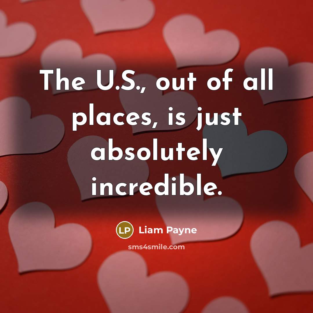 “The U.S., out of all places, is just absolutely incredible.…” quote by Liam Payne