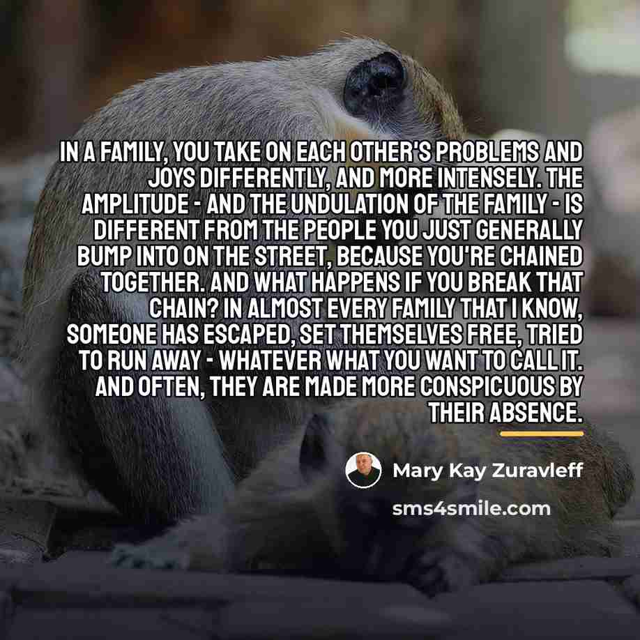 “In a family, you take on each other's problems and…” quote by Mary Kay Zuravleff