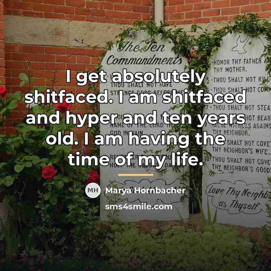 “I get absolutely shitfaced. I am shitfaced and hyper and…” quote by Marya Hornbacher