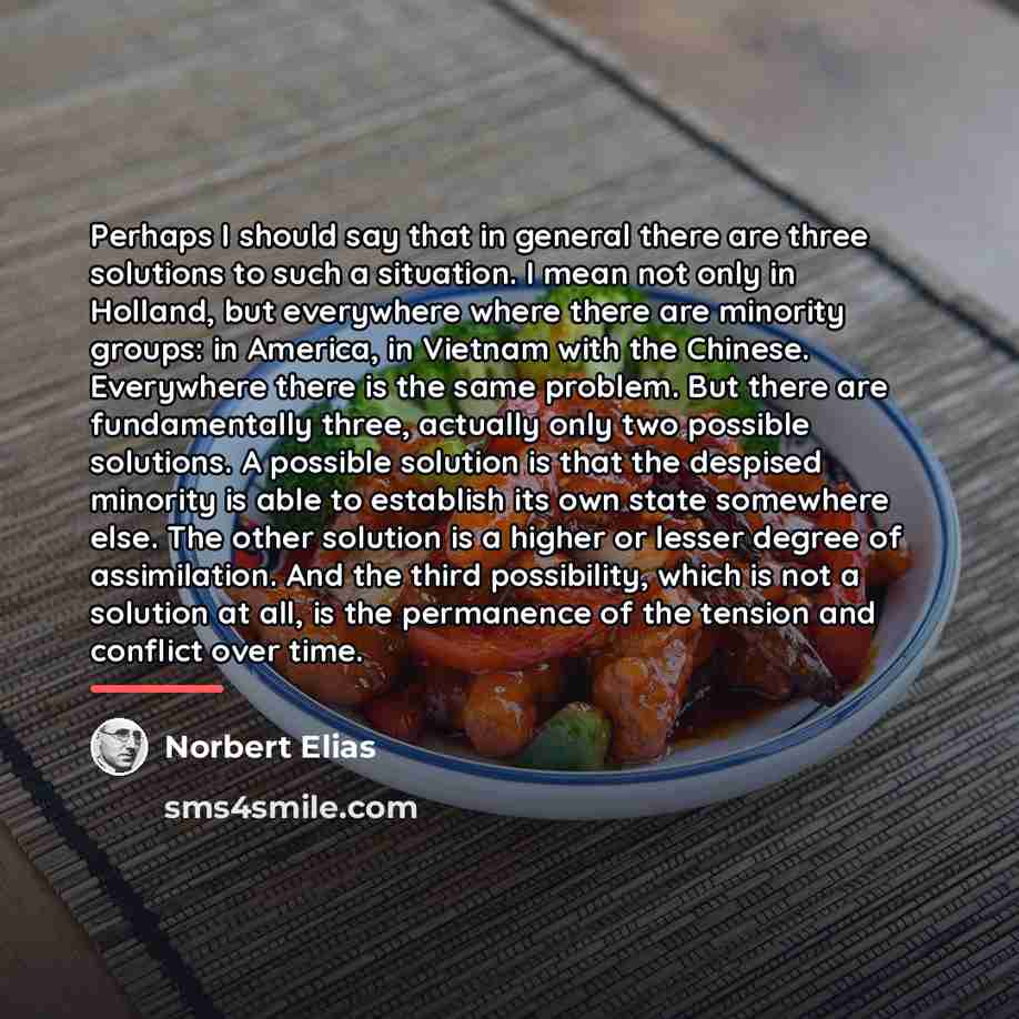 “Perhaps I should say that in general there are three…” quote by Norbert Elias