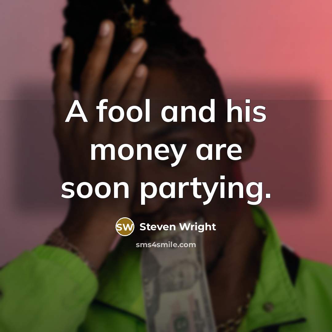 “A fool and his money are soon partying.…” quote by Steven Wright