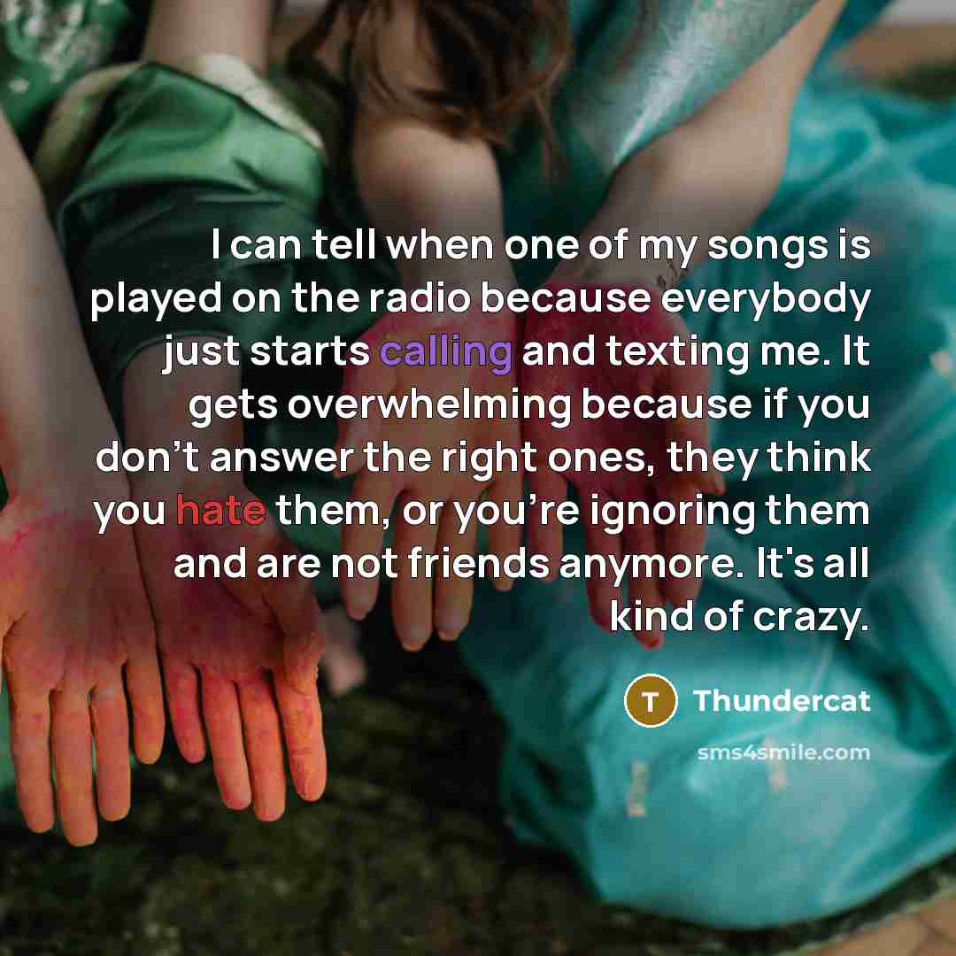 “I can tell when one of my songs is played…” quote by Thundercat