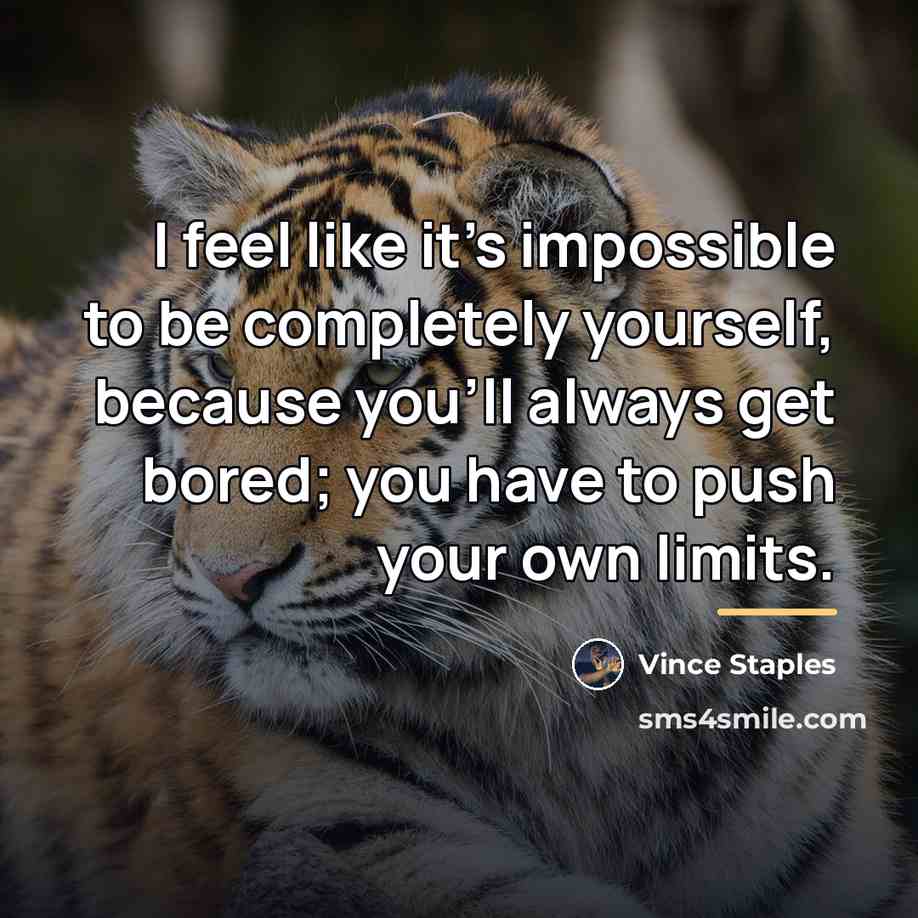 “I feel like it's impossible to be completely yourself, because…” quote by Vince Staples