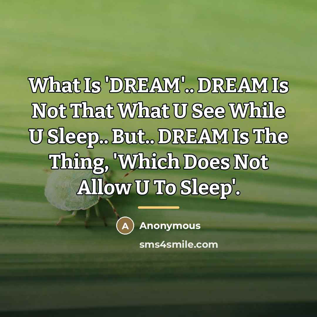 “What Is 'DREAM'.. DREAM Is Not That What U See…” quote by Anonymous