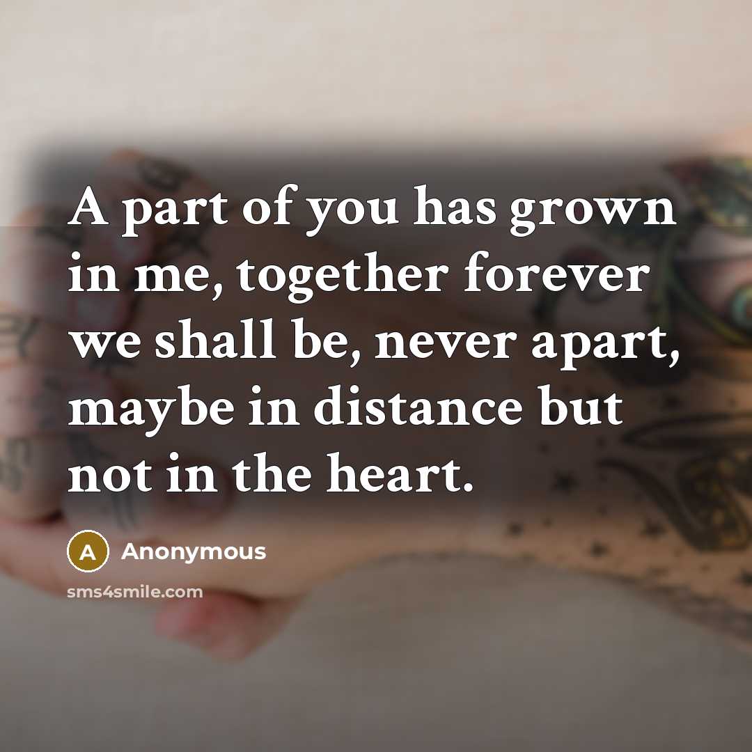 “A part of you has grown in me, together forever…” quote by Anonymous