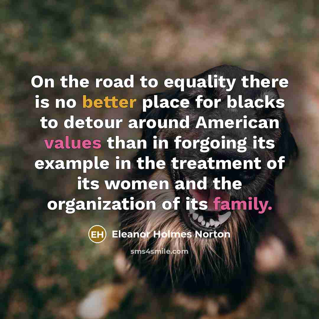 “On the road to equality there is no better place…” quote by Eleanor Holmes Norton
