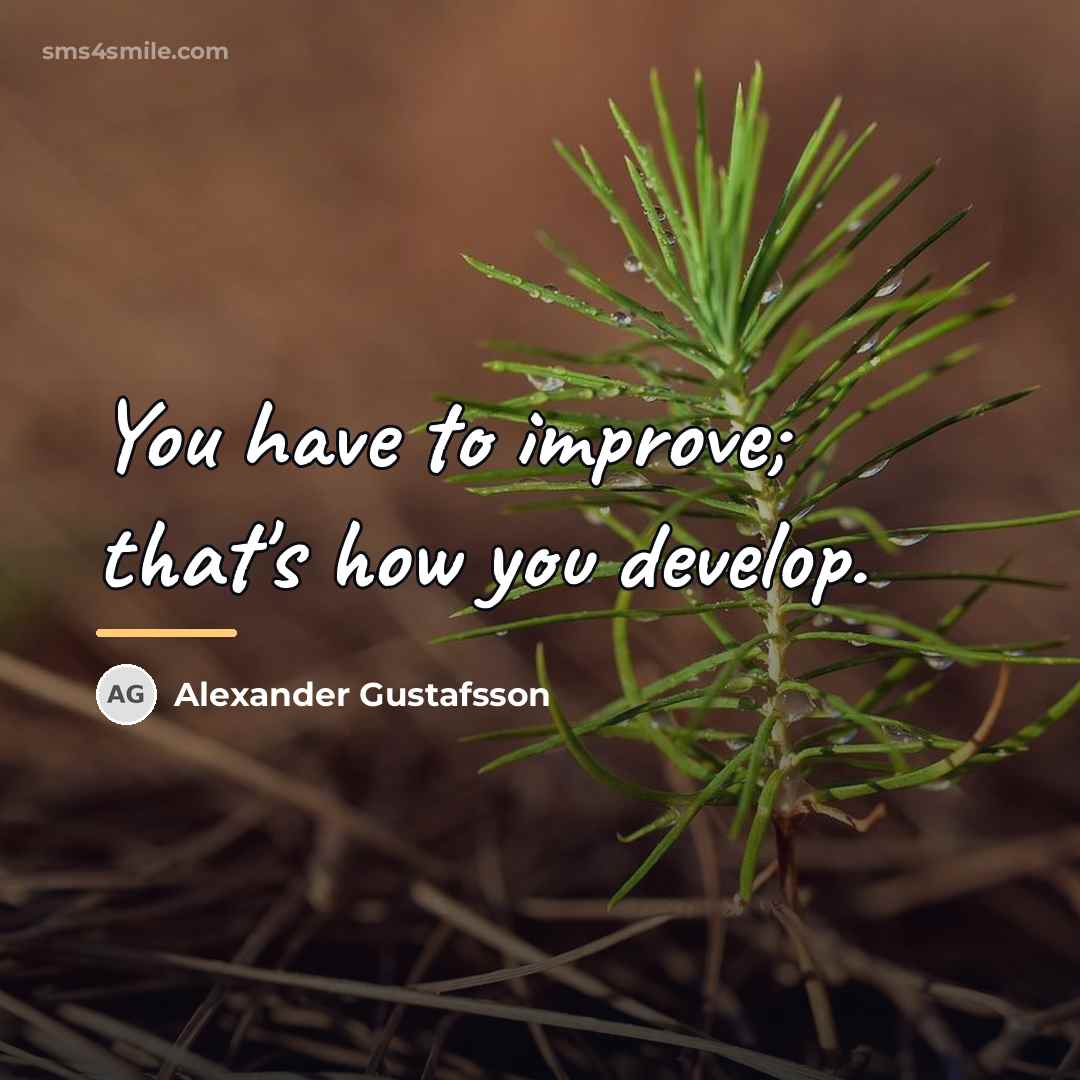 “You have to improve; that's how you develop.…” quote by Alexander Gustafsson