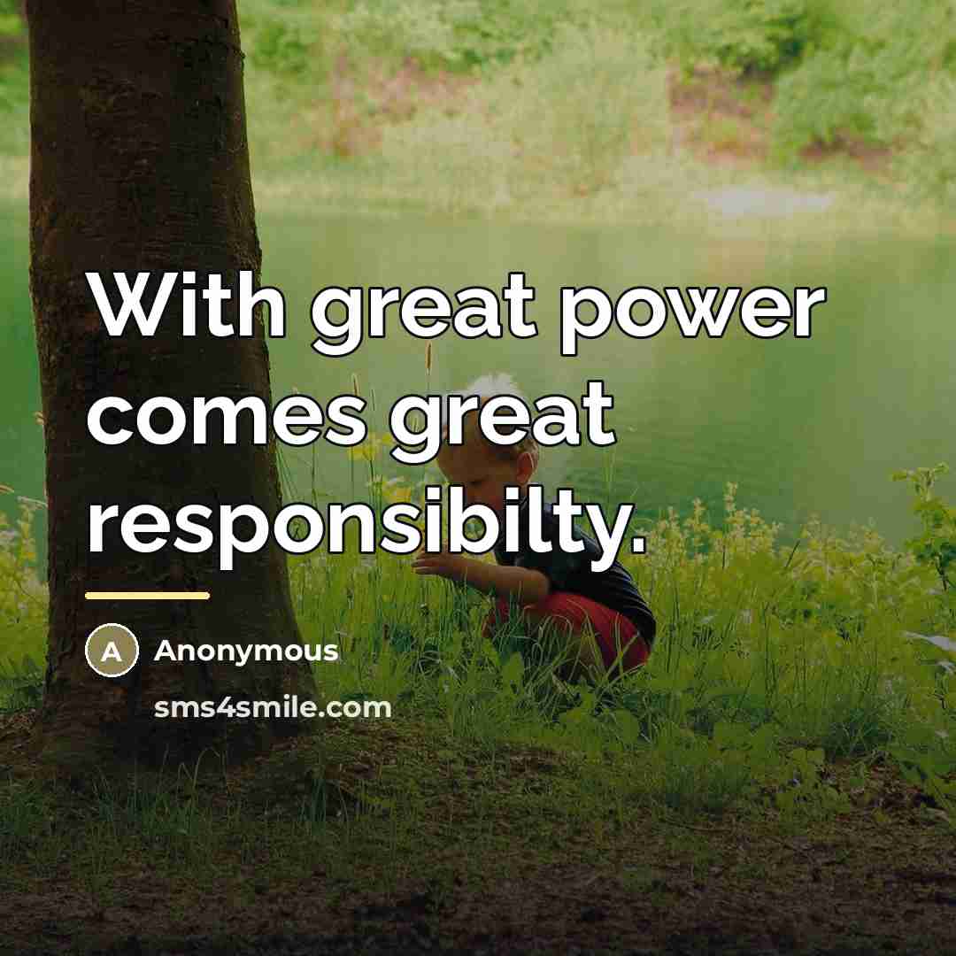 “With great power comes great responsibilty.…” quote by Anonymous