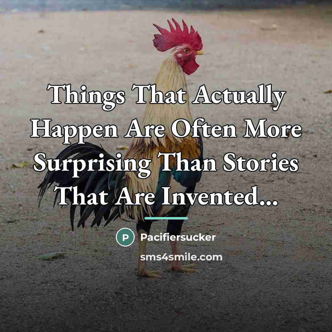 “Things That Actually Happen Are Often More Surprising Than Stories…” quote by Pacifiersucker