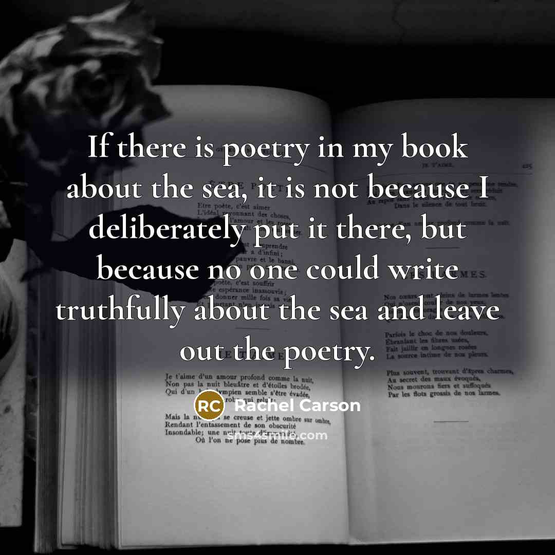 “If there is poetry in my book about the sea,…” quote by Rachel Carson