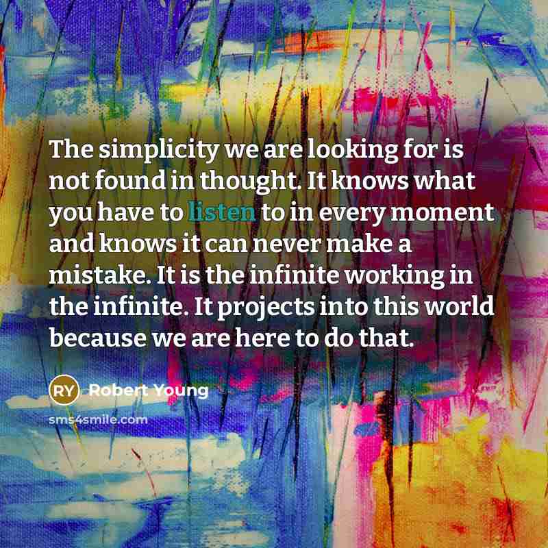 “The simplicity we are looking for is not found in…” quote by Robert Young
