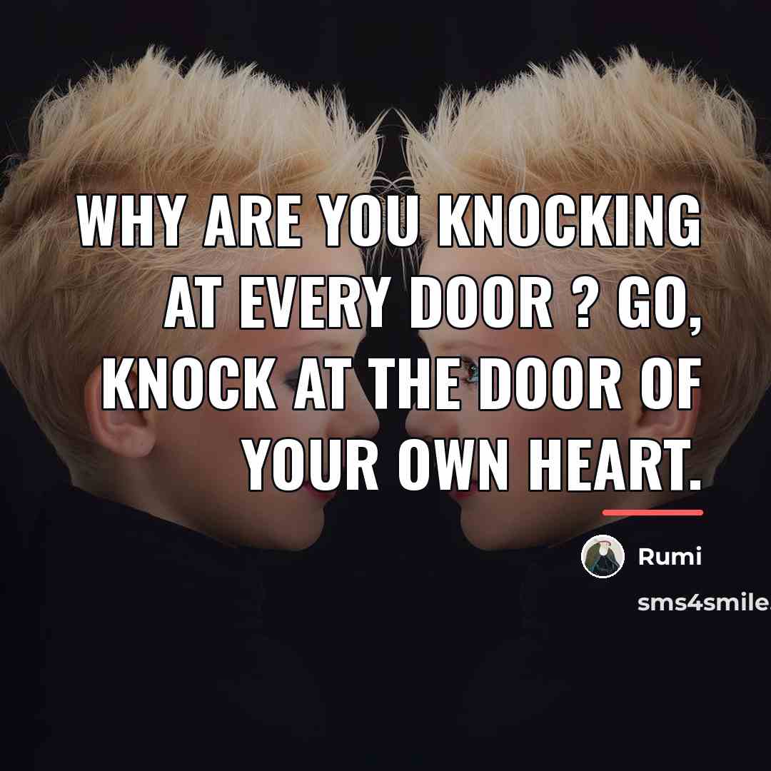 “Why are you knocking at every door ? Go, knock…” quote by Rumi