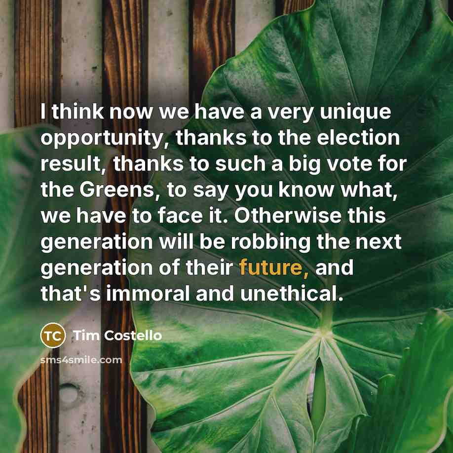“I think now we have a very unique opportunity, thanks…” quote by Tim Costello
