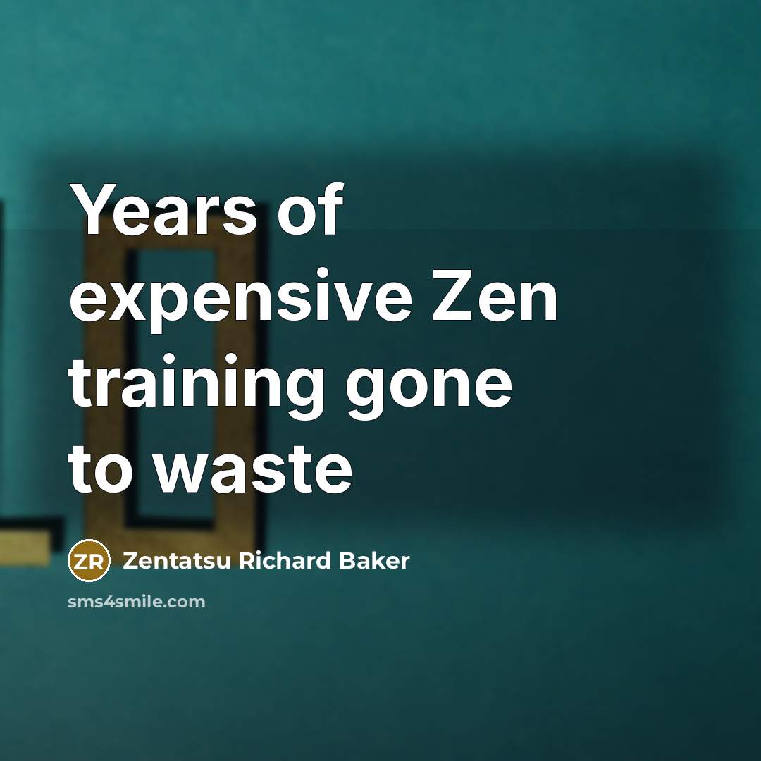 “Years of expensive Zen training gone to waste” quote by Zentatsu Richard Baker