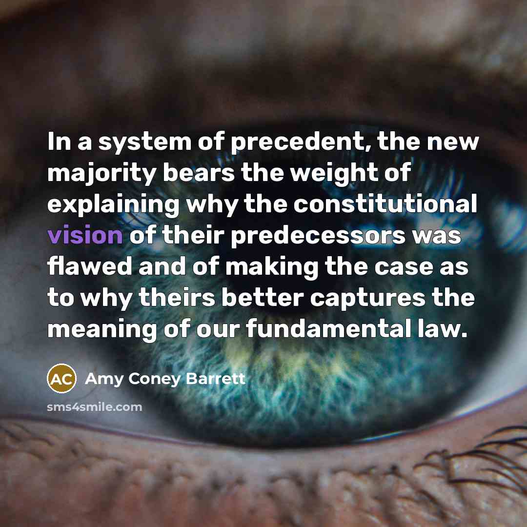 “In a system of precedent, the new majority bears the…” quote by Amy Coney Barrett