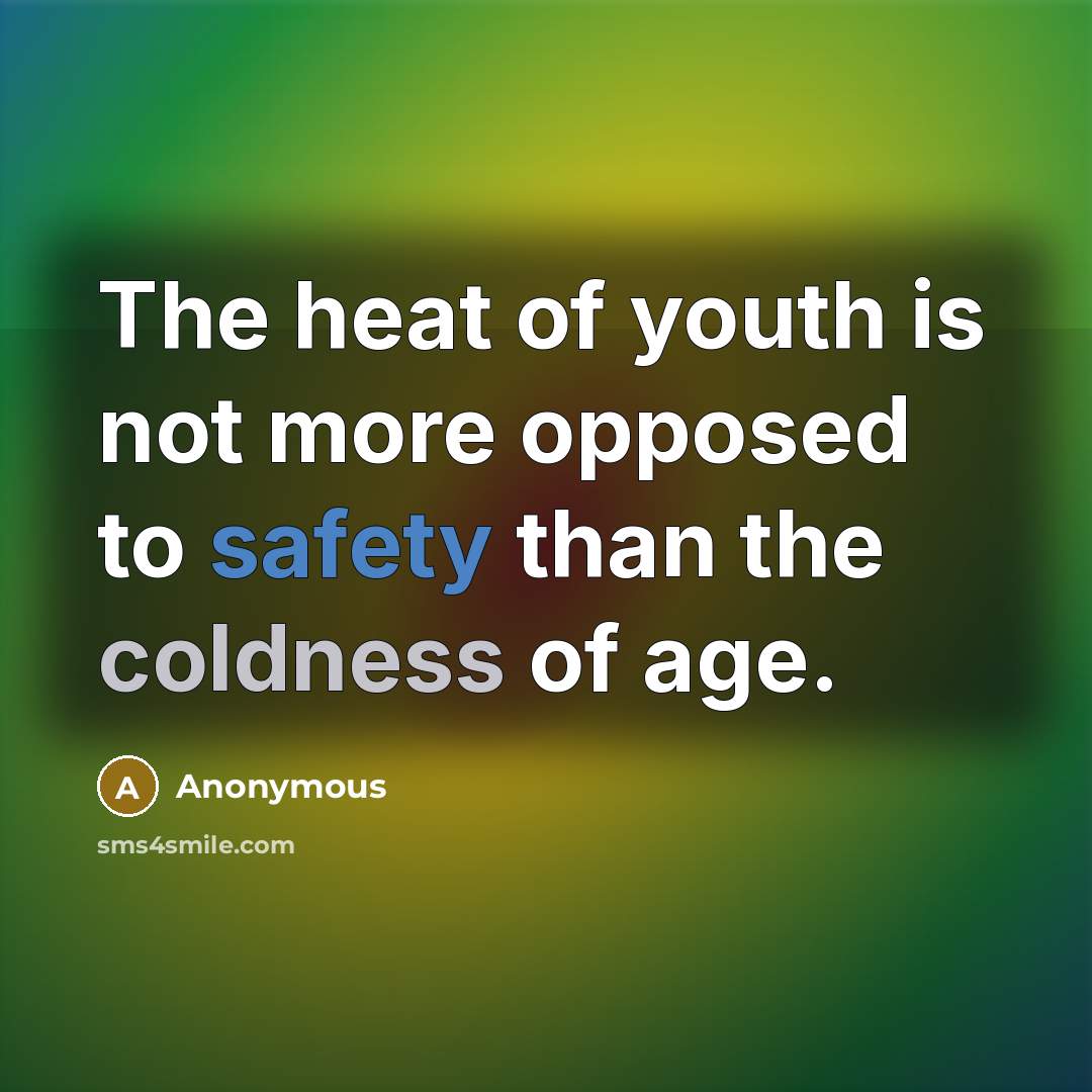 “The heat of youth is not more opposed to safety…” quote by Anonymous