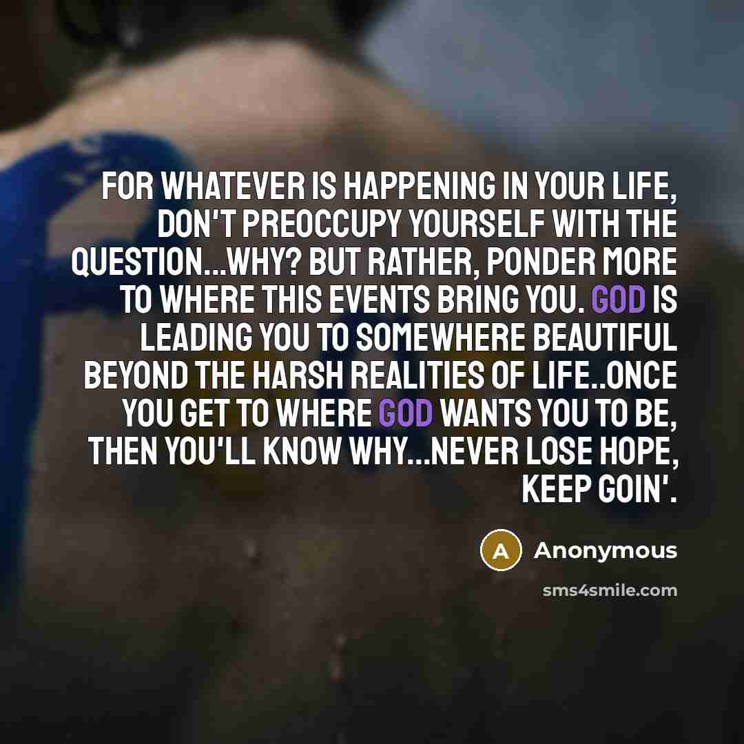 “For whatever is happening in your life, don't preoccupy yourself…” quote by Anonymous