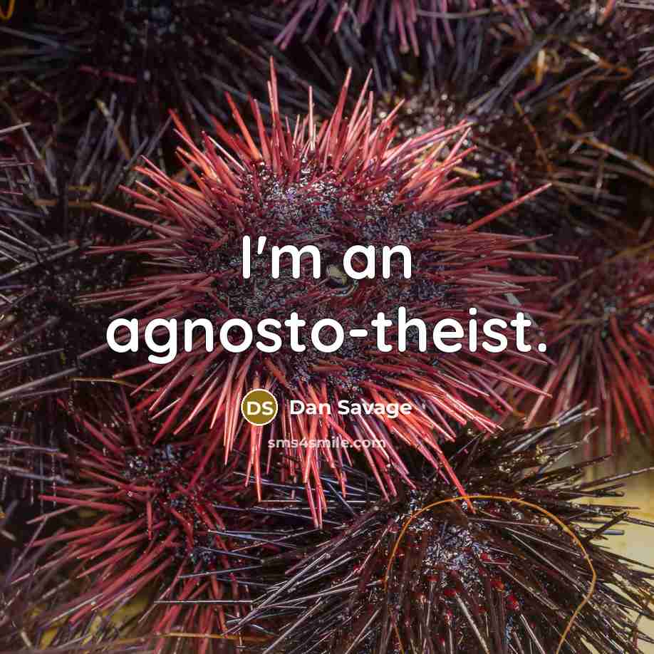 “I'm an agnosto-theist.” quote by Dan Savage