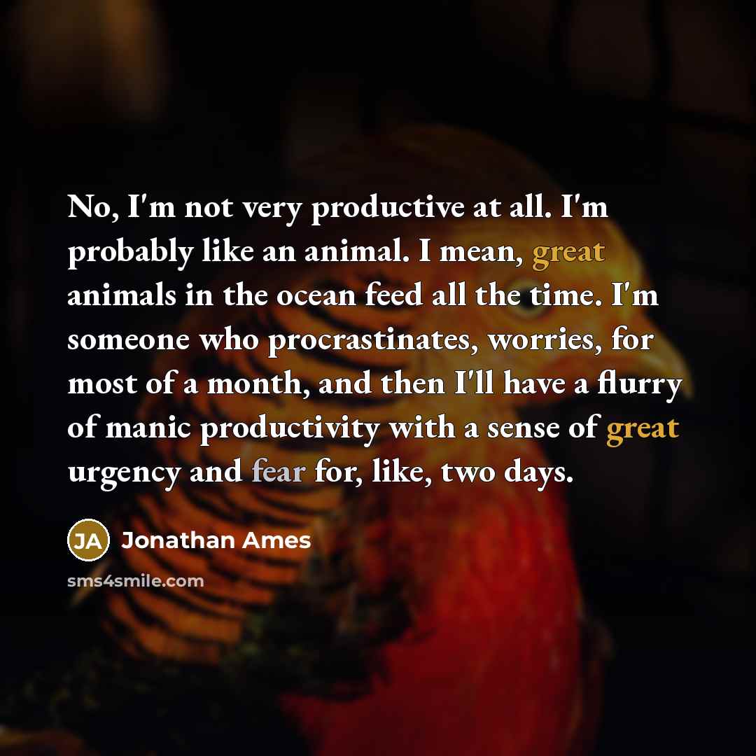 “No, I'm not very productive at all. I'm probably like…” quote by Jonathan Ames