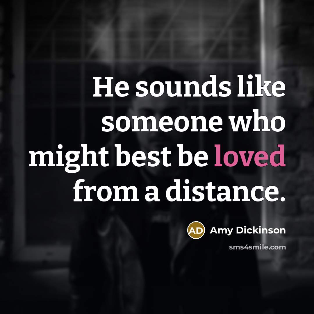 “He sounds like someone who might best be loved from…” quote by Amy Dickinson