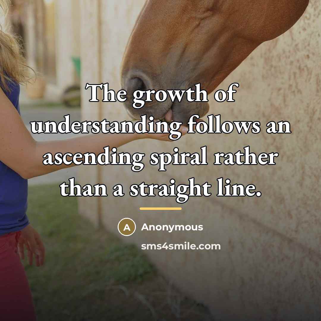 “The growth of understanding follows an ascending spiral rather than…” quote by Anonymous
