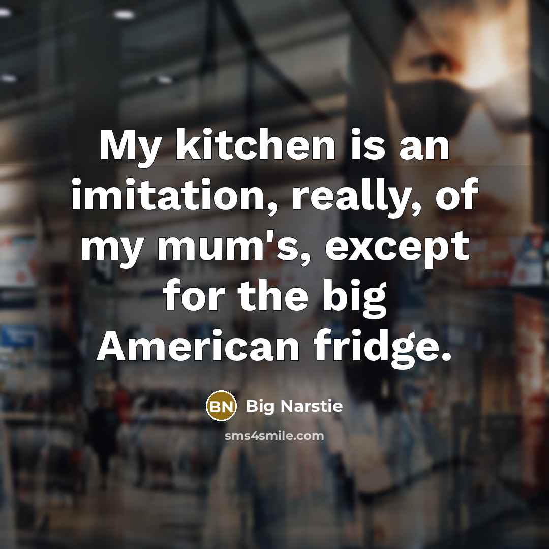 “My kitchen is an imitation, really, of my mum's, except…” quote by Big Narstie