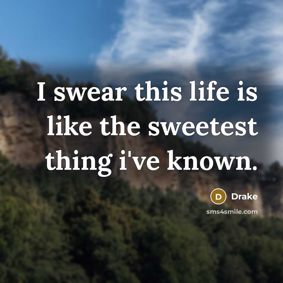 “I swear this life is like the sweetest thing i've…” quote by Drake