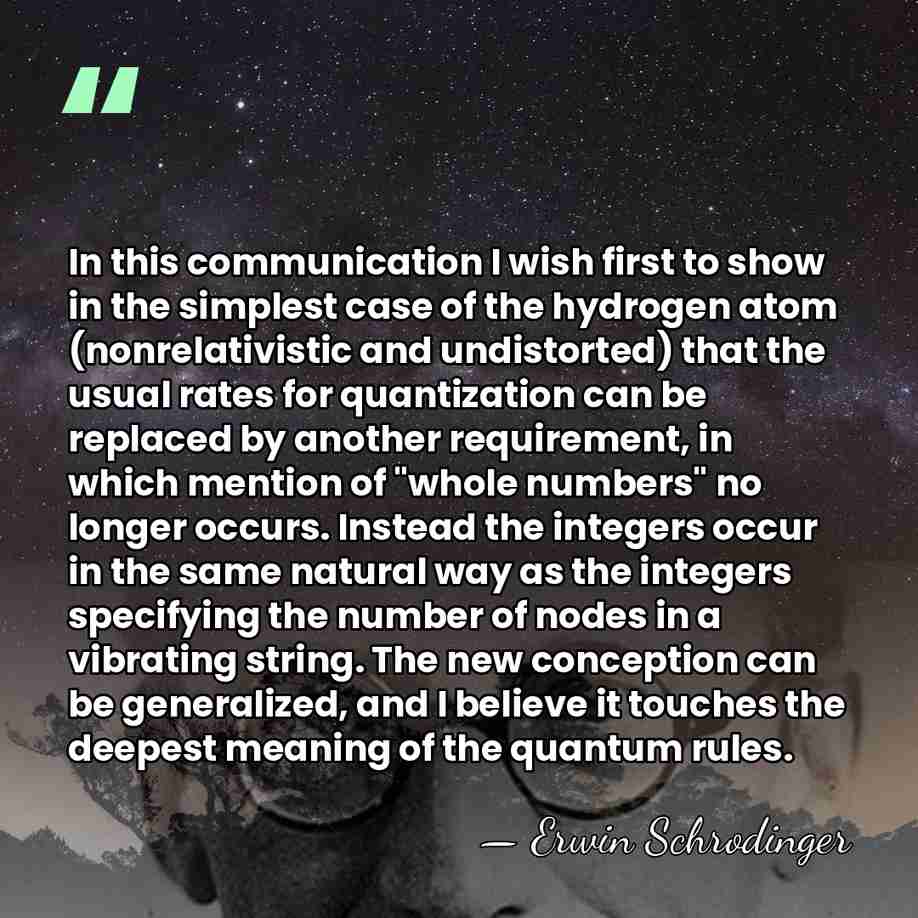 In this communication I wish first to show in the simplest case&hellip; - Erwin Schrodinger