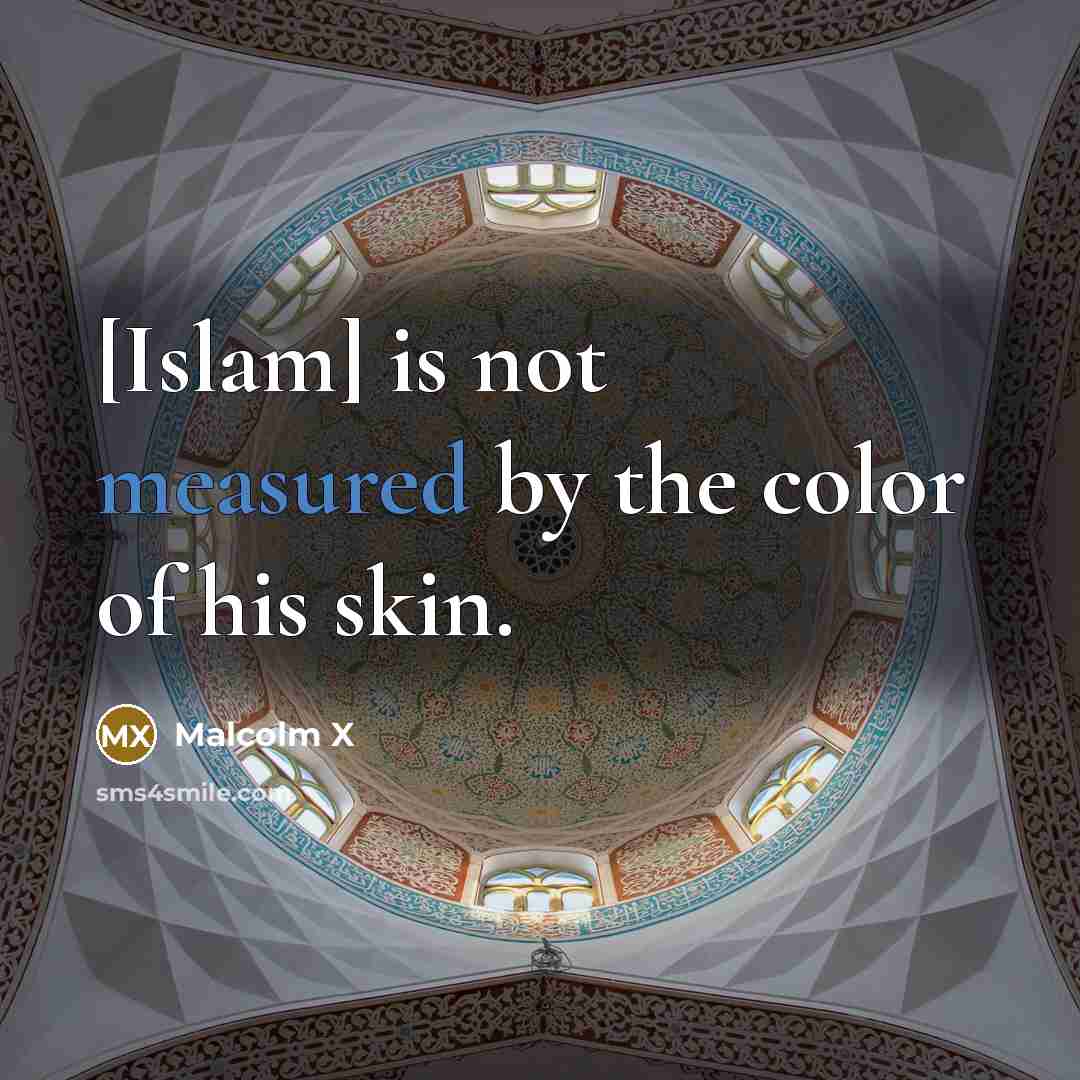 “[Islam] is not measured by the color of his skin.…” quote by Malcolm X