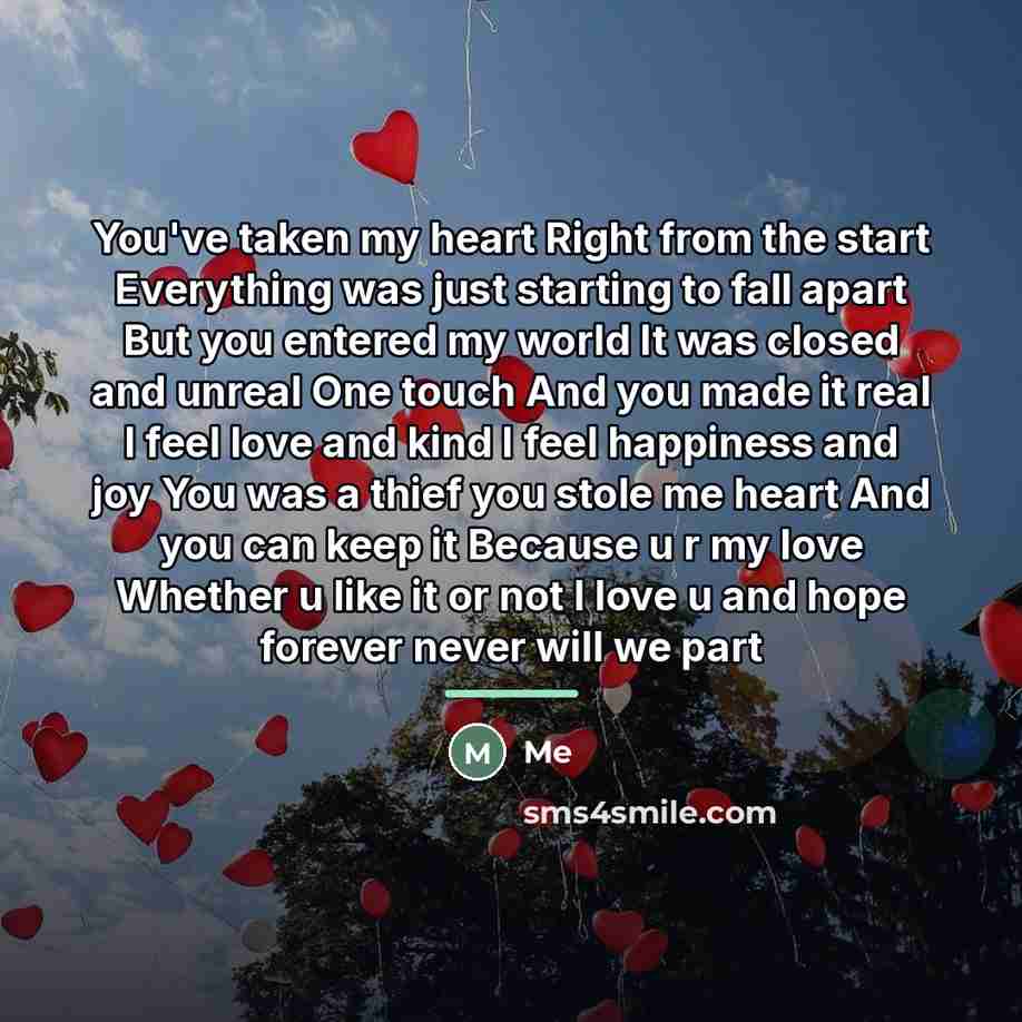 “You've taken my heart Right from the start Everything was…” quote by Me