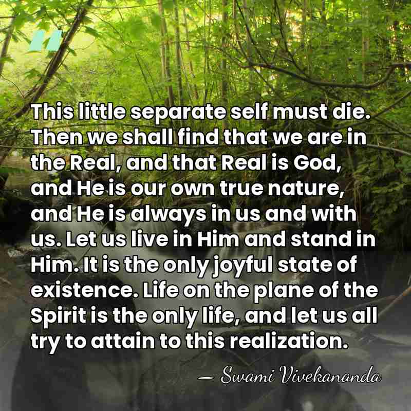This little separate self must die. Then we shall find that we&hellip; - Swami Vivekananda