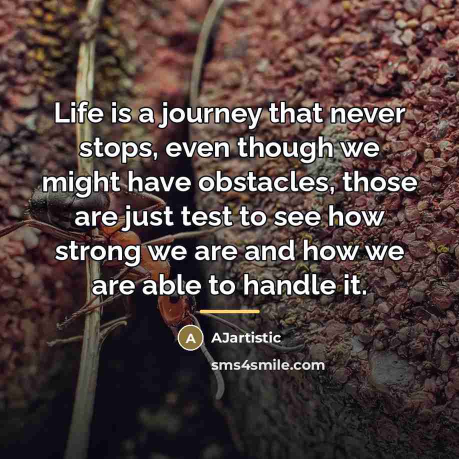 “Life is a journey that never stops, even though we…” quote by AJartistic