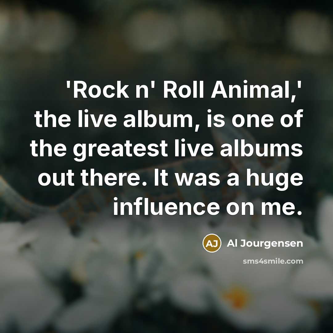 “'Rock n' Roll Animal,' the live album, is one of…” quote by Al Jourgensen