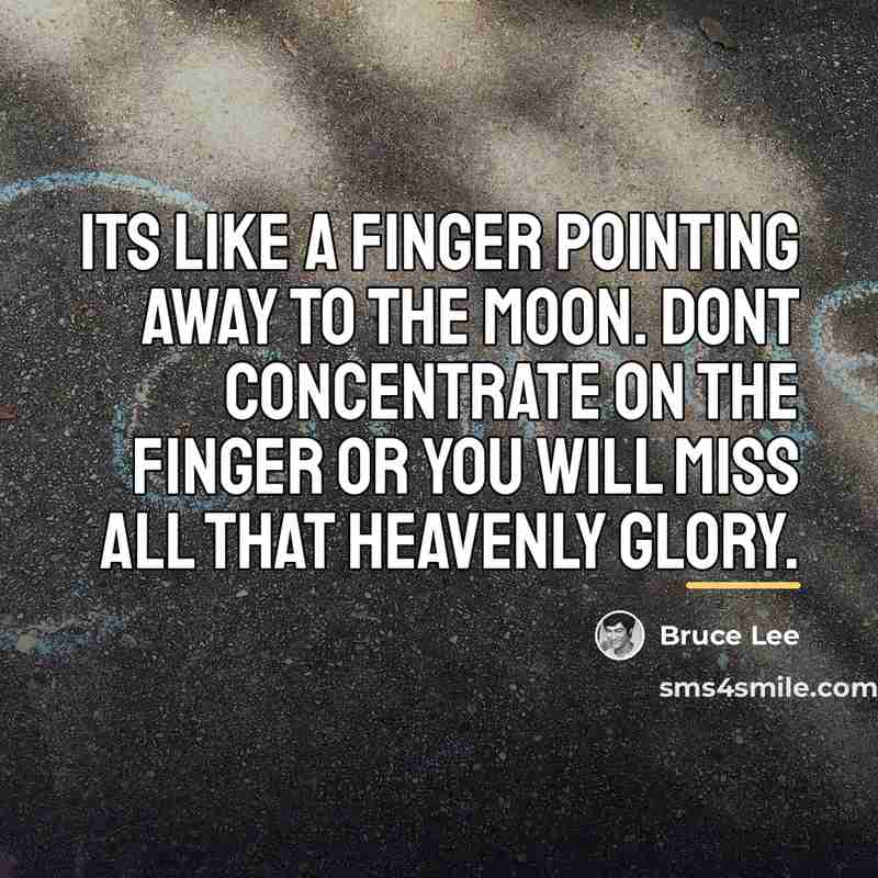 “Its like a finger pointing away to the moon. Dont…” quote by Bruce Lee