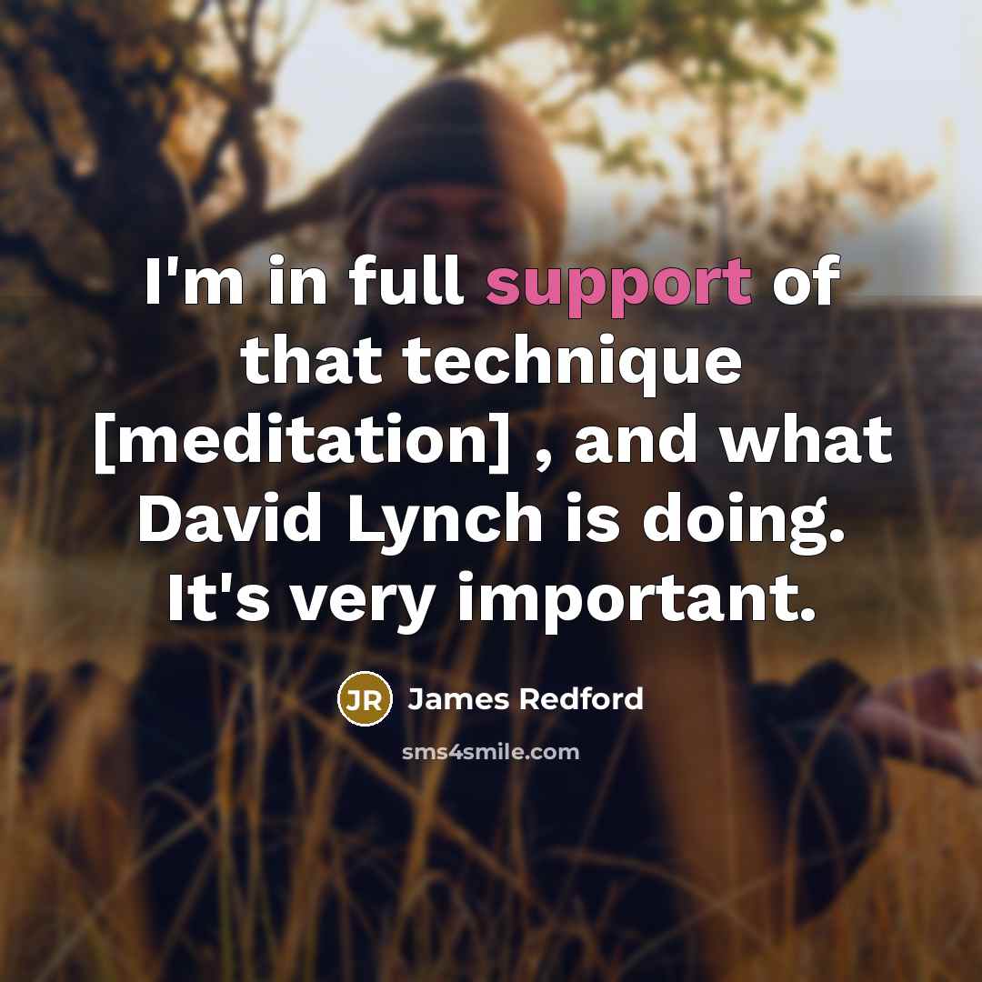 “I'm in full support of that technique [meditation] , and…” quote by James Redford