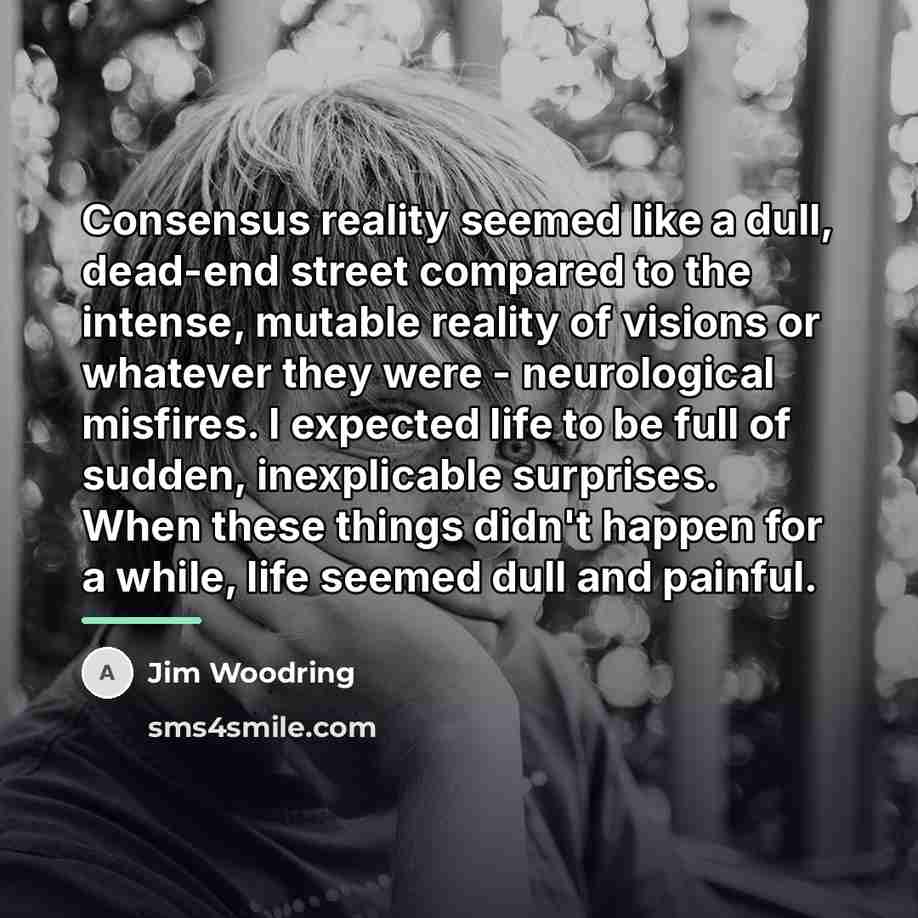 “Consensus reality seemed like a dull, dead-end street compared to…” quote by Jim Woodring