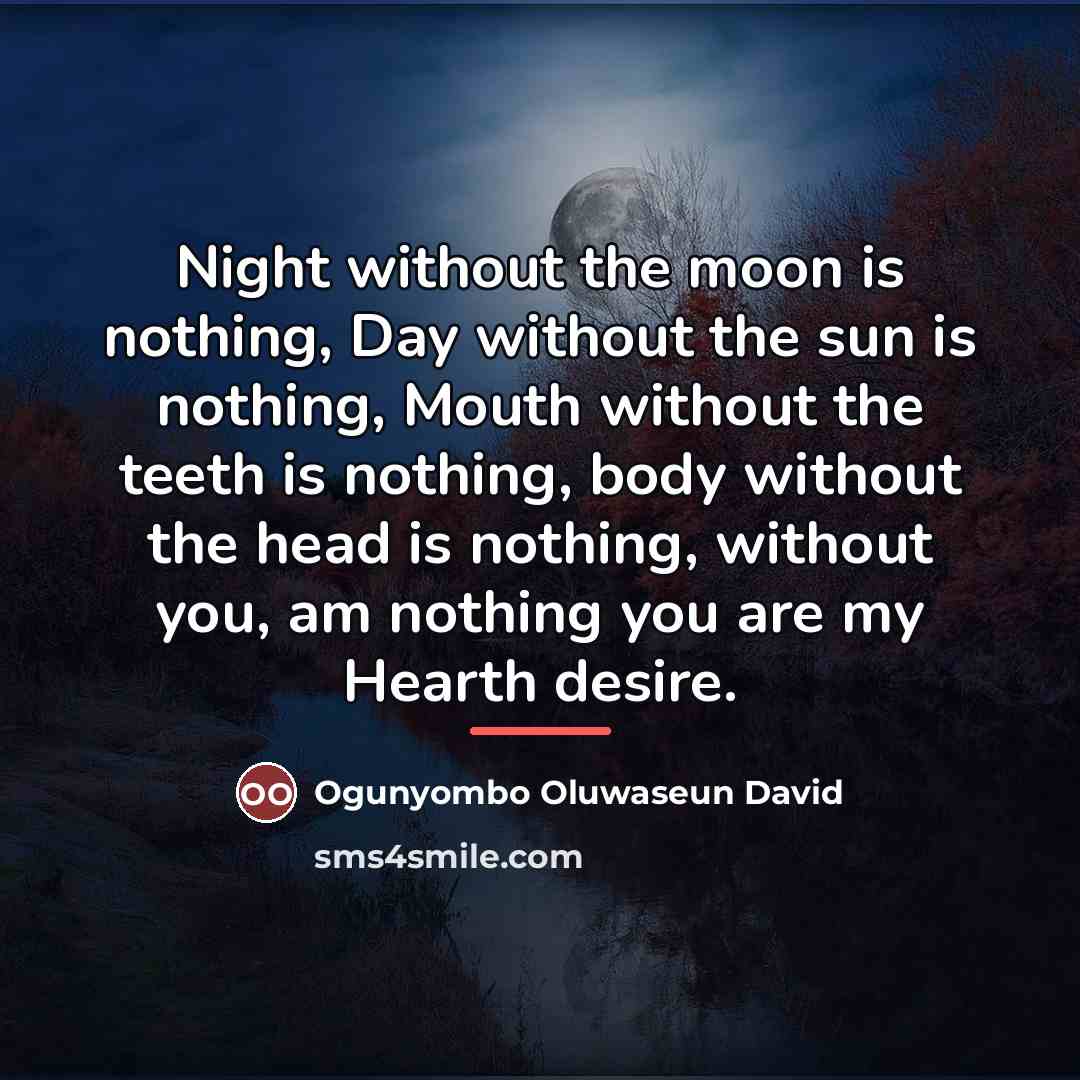 “Night without the moon is nothing, Day without the sun…” quote by Ogunyombo Oluwaseun David
