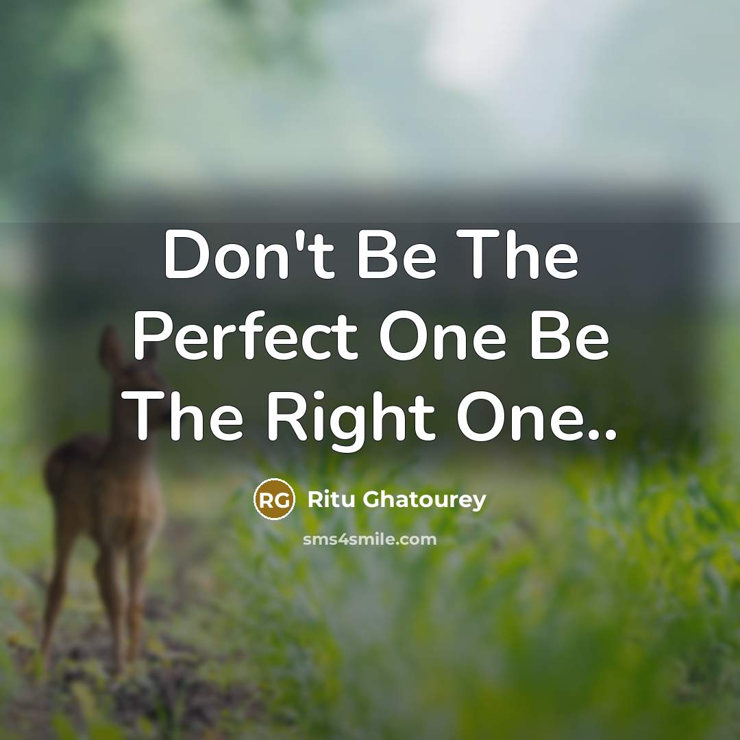 “Don't Be The Perfect One Be The Right One..…” quote by Ritu Ghatourey
