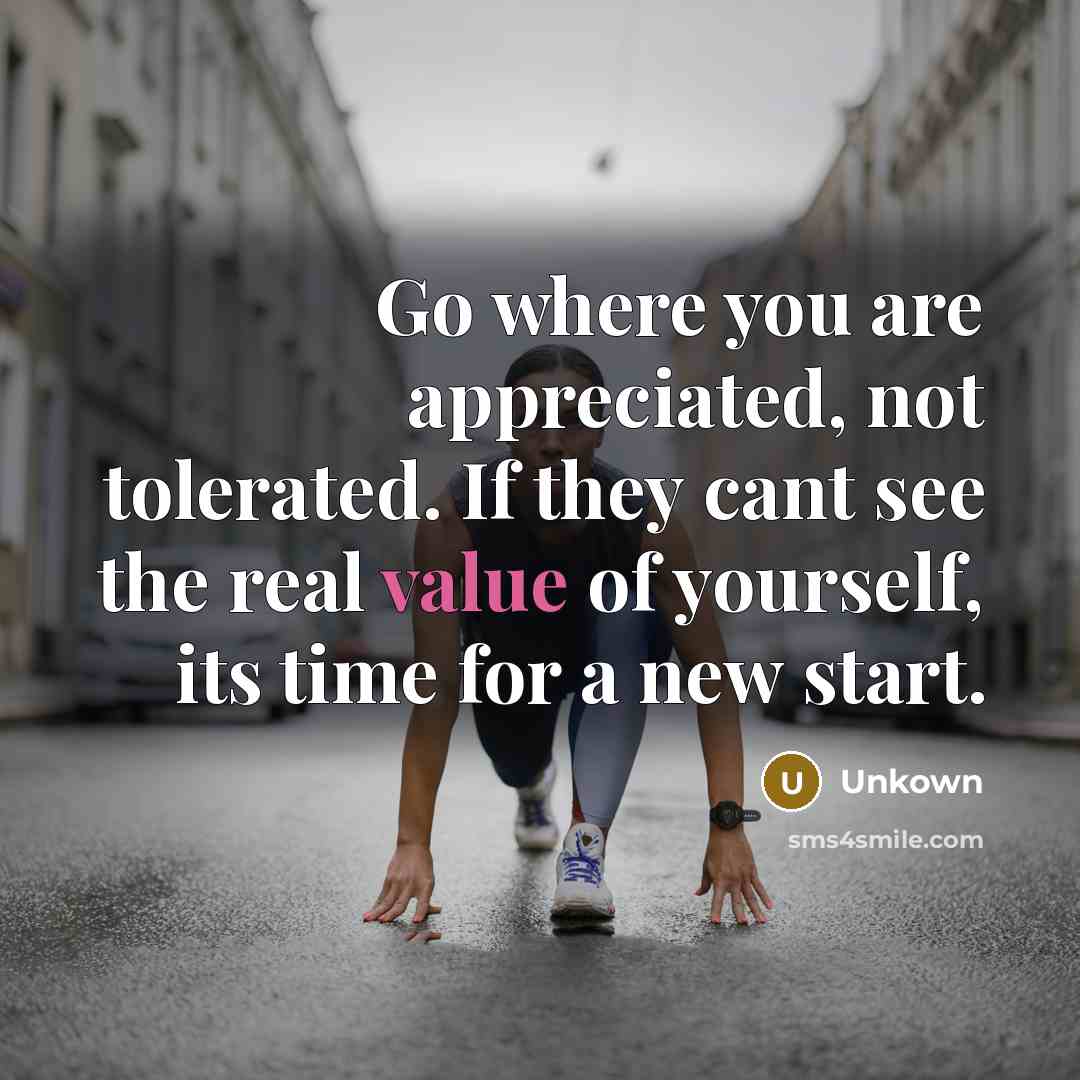 “Go where you are appreciated, not tolerated. If they cant…” quote by Unkown
