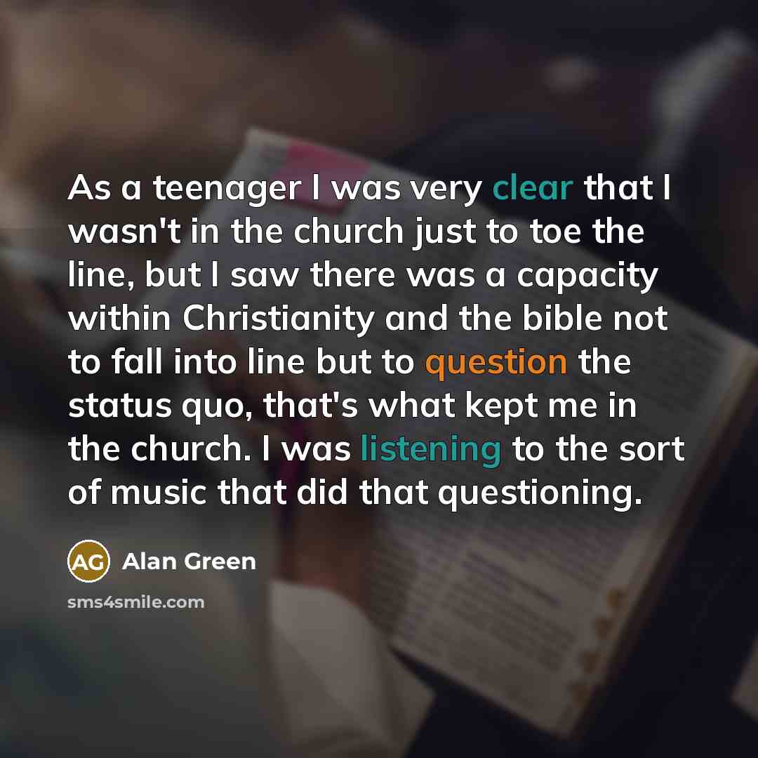 “As a teenager I was very clear that I wasn't…” quote by Alan Green