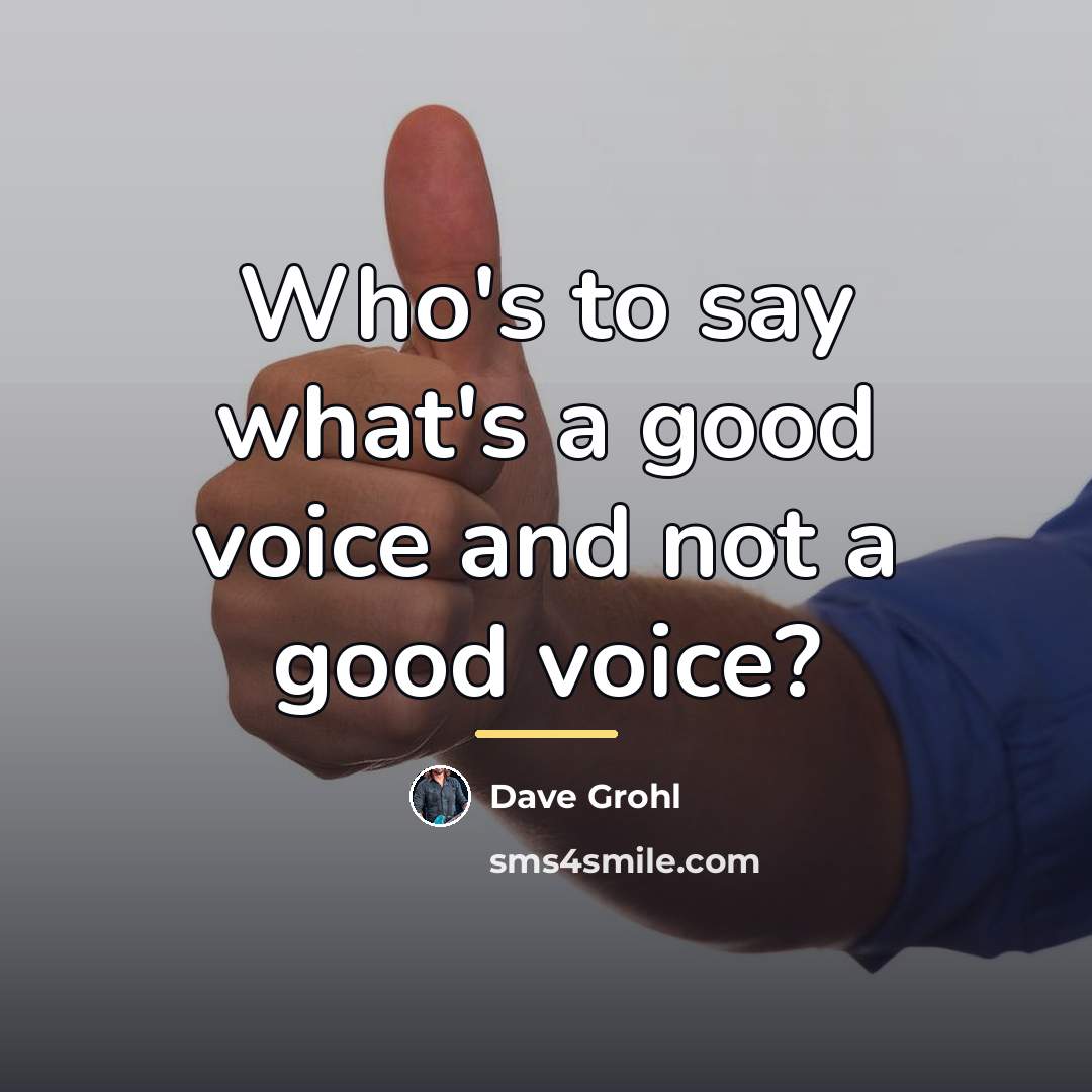 “Who's to say what's a good voice and not a…” quote by Dave Grohl