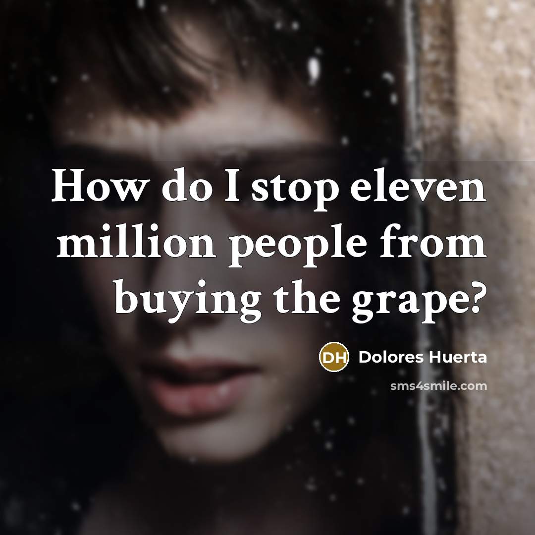 “How do I stop eleven million people from buying the…” quote by Dolores Huerta