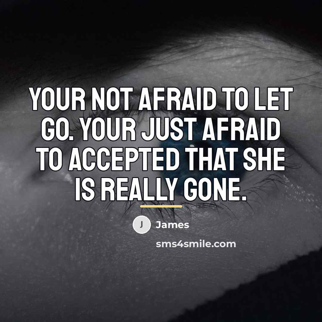 “Your not afraid to let go. Your just afraid to…” quote by James