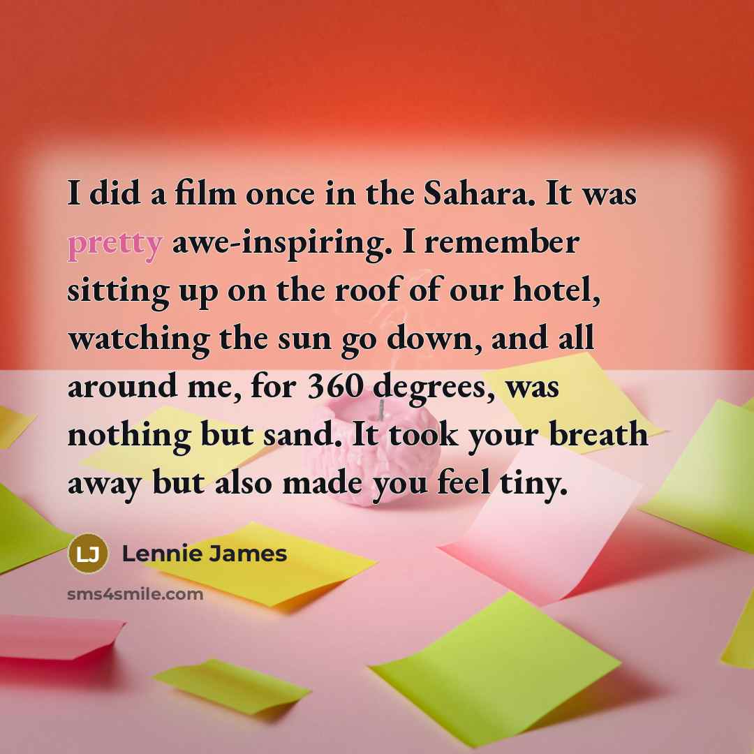 “I did a film once in the Sahara. It was…” quote by Lennie James